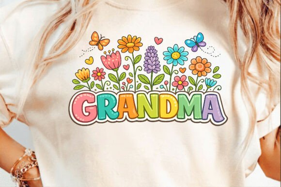 Download Grandma Retro Flower Mother's Day Png - Grandma Collection