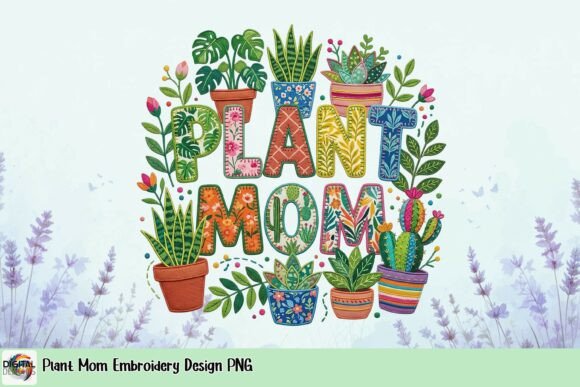 Download Plant Mom Embroidery Design PNG - Mom embroidery design Collection