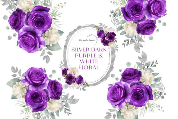 Download Silver, White &amp; Dark Purple Flowers - Purple flowers Collection