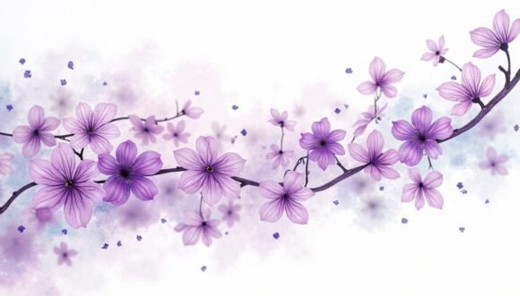 Download Purple Flowers Swirling Gently in Waterc - Purple flowers Collection