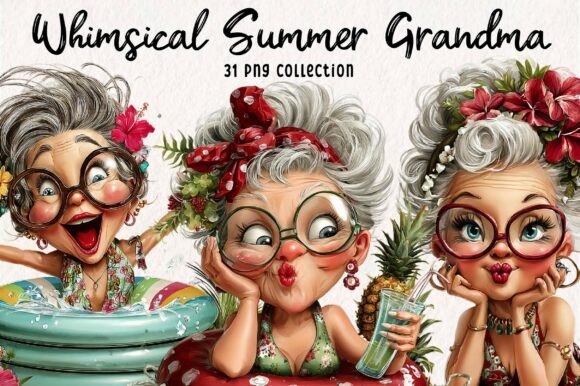 Download Whimsical Summer Grandma Clipart - Grandma Collection
