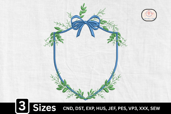 Download Floral Blue Monogram Bow Frame - Bow frame Collection