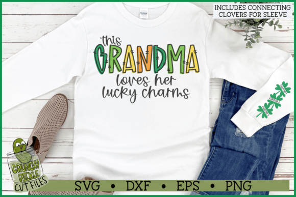 Download Grandma Loves Her Lucky Charms on Sleeve - Grandma Collection