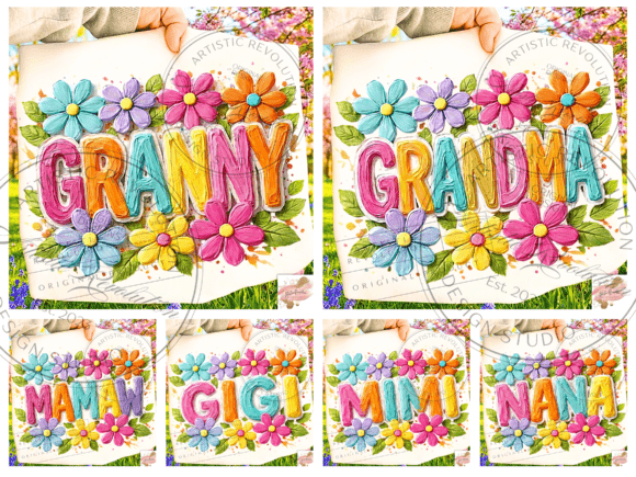 Download Floral Grandma Png Mimi Nana Gigi Granny - Premium Resources