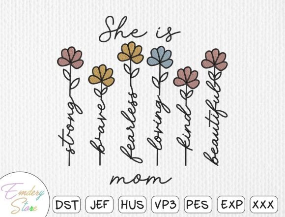 Download She is Mom Embroidery Design - Mom embroidery design Collection